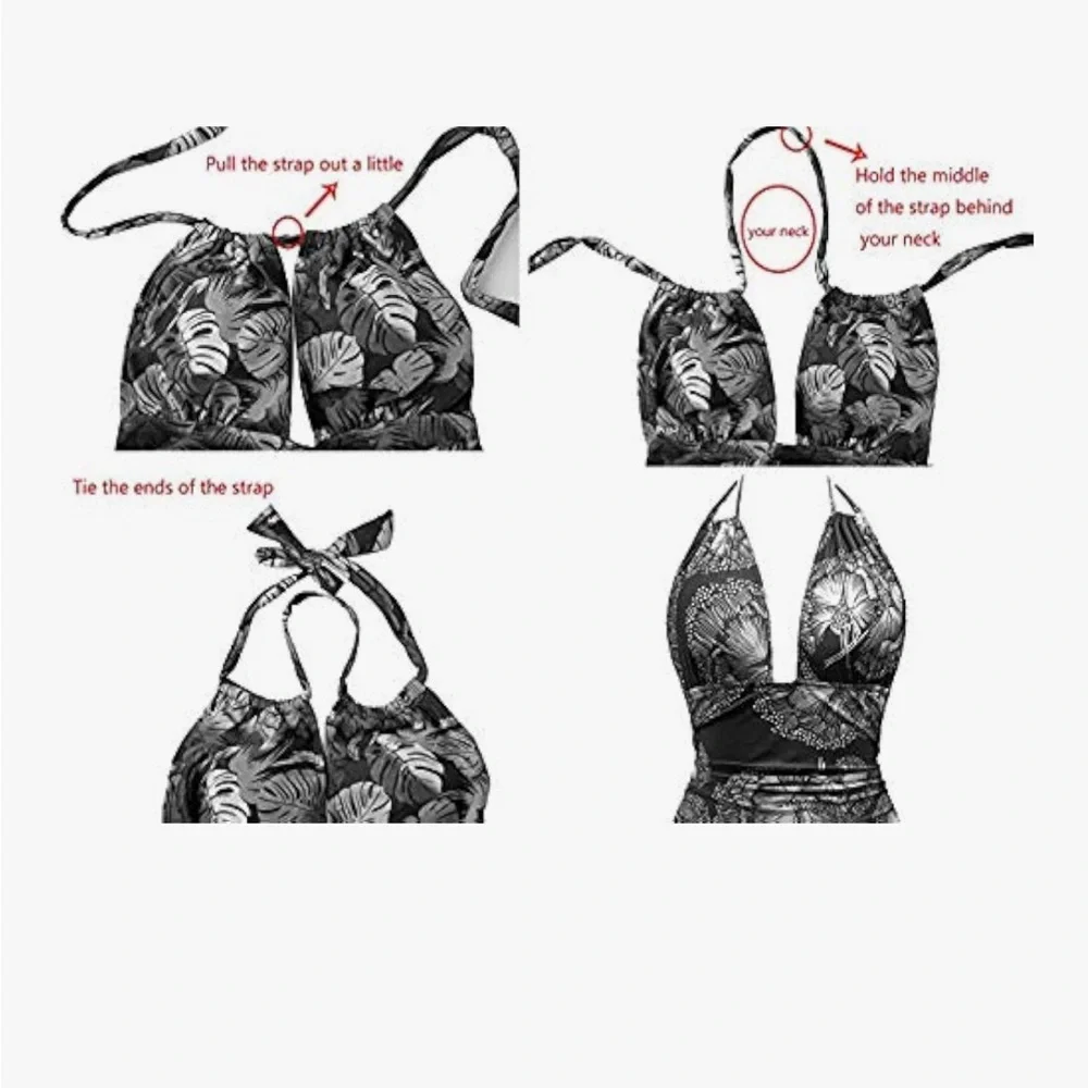 Black Maternity One-Piece Swimsuit - Picture 4 of 4